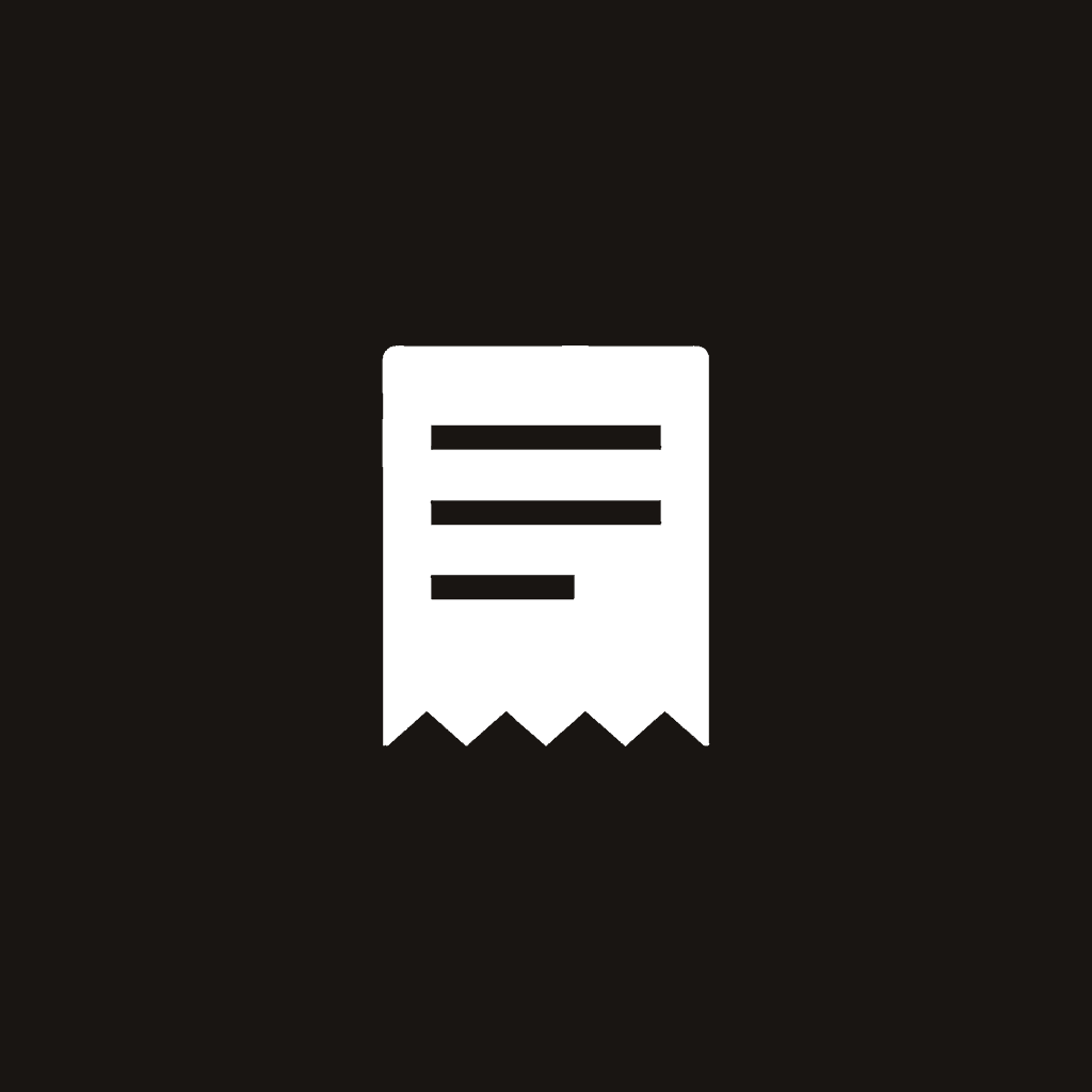 The Bagged app icon: a till receipt with a torn edge